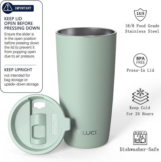 TILUCK 20 oz Insulated Coffee Tumbler - Image 2