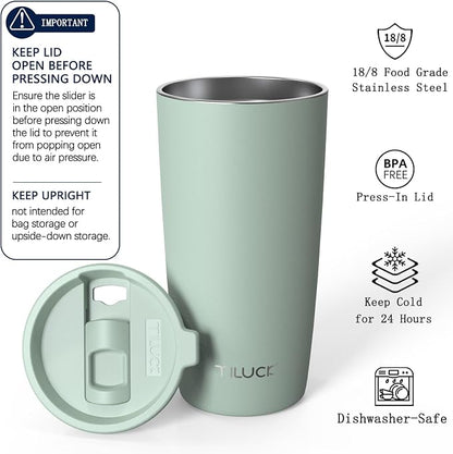 TILUCK 20 oz Insulated Coffee Tumbler - Image 2