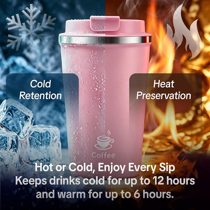 17oz Travel Coffee Mug, Leakproof Vacuum Coffee Cup Insulated Tumbler | 304 - Image 8