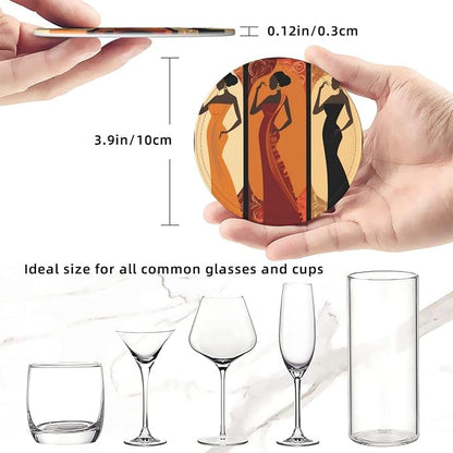 Women Leather Coasters Set of 6 - Image 3