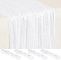 Showgeous 4 Pack White Cheesecloth Table Runner, 17 x 108 Inches | Boho by Showgeous