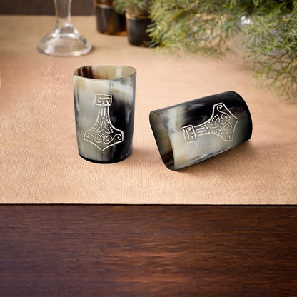 Handicrafts Home Viking Horn Shot Glasses Set of 4, Handmade Natural Ox Horn - Image 8