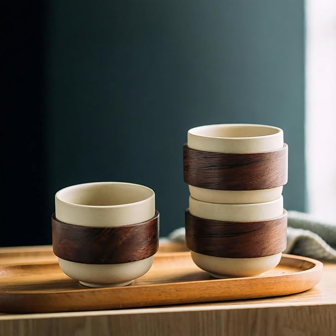3 oz Ceramic Tea Cups, No Handle Espresso Cups, Small Coffee Shot Cups - Image 6