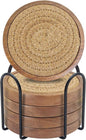 Wood Coasters for Drinks, Eykao Absorbent Coaster Sets of 5, Woven Drink by Eykao