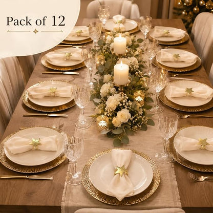 ALPHA Living HOME Napkin Rings Set of 12, Star Napkin Holders, Rustic Napkin - Image 7