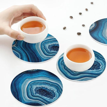 Agate Marble Blue Coasters Set of 6 Coasters - Image 8
