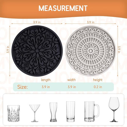 8 Pcs Boho Coasters for Drinks, Silicone Coasters - Image 3