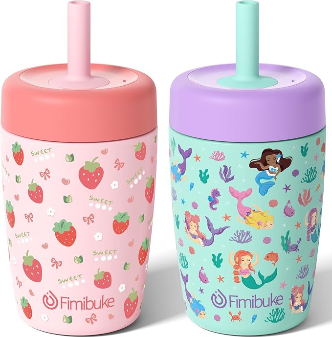Fimibuke Toddler Cups Spill Proof, 12 OZ Sippy Cup by Fimibuke