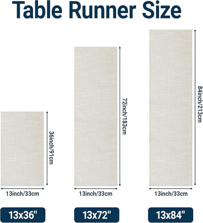 Q&J Fabric Co. Linen-Textured Table Runner 1 Pack 13x36 Inch Beige | Polyester - Image 6