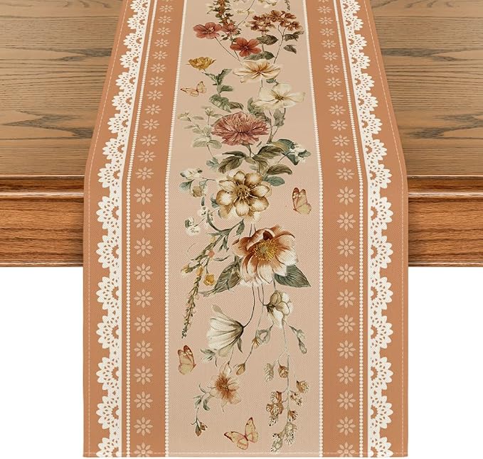 Artoid Mode 210 GSM Fall Table Runner 13x72 Inch Home Party Decor | Orange by ArtoidMode