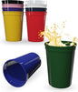 PartyPrints 10 Pack 16 oz Assorted Reusable Blank Plastic Cups, Stadium Cups by PartyPrints