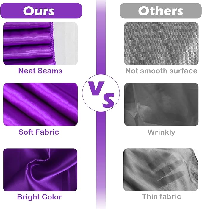 10 Pack Satin Table Runner Purple Satin Bright and Smooth Silk Table Runner | - Image 4
