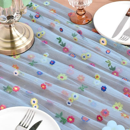Flower Table Runner Floral Daisy Summer Birthday Party Garden Wedding Decor | - Image 5