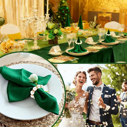 100 Pcs Pearl Napkin Rings, Exquisite Gold Napkin Rings Bulk, Suitable - Image 7