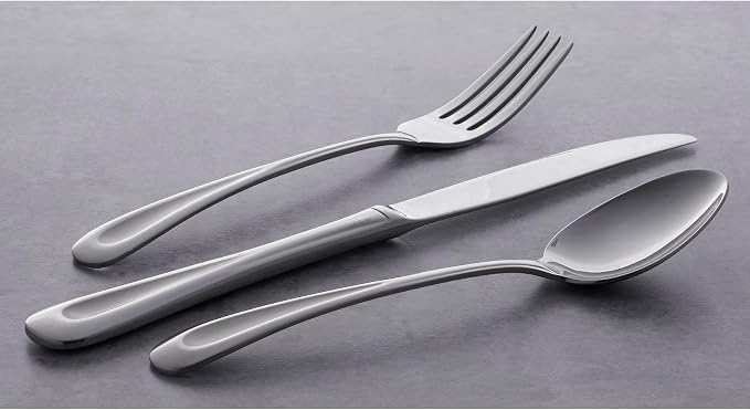 Oneida Satin Sand Dune 20-Piece 18/0 Stainless Steel Silverware Set - Image 8