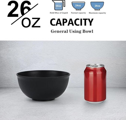 Plastic Bowls Microwave Safe, Wheat Straw Bowls Set, 26 OZ | Unbreakable Cereal - Image 3