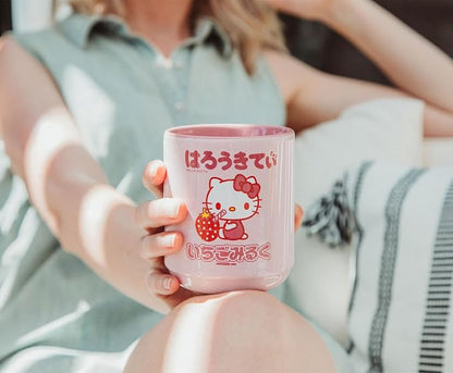 Silver Buffalo Sanrio Hello Kitty Sipping Strawberry Milk Asian-Style Ceramic - Image 6