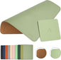 Double-Sided PU Leather & Cork Mouse Pad by EAGZFFI