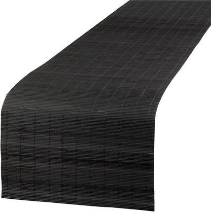 BambooMN Black Bamboo Matchstick Table Runner, 1 Piece | Natural, Home Décor - Image 2