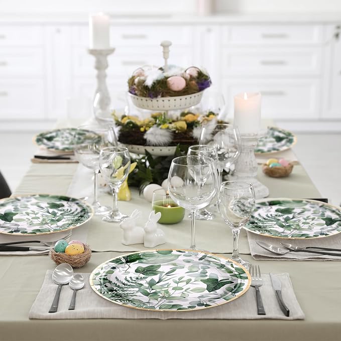 WRAPAHOLIC 25Pcs Eucalyptus Paper Plates - Image 5