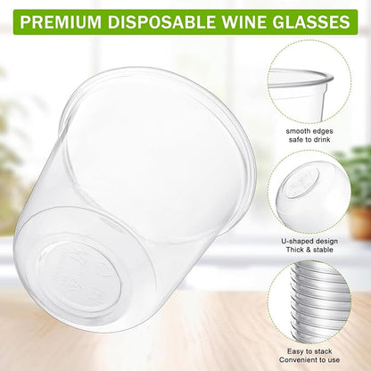 Ziliny 500 Pcs Disposable Stemless Glasses 12oz Crystal Plastic Wine Glasses - Image 4