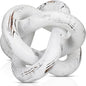3 Link Wood Knot Decor Rustic Home Décor Accents Hand Carved Coffee Table Decoration, Boho Chain Link Decoration, Modern Shelf, Rustic Objects for Home Living Room Bedroom(Retro White)