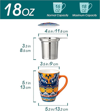 vancasso 18 Oz Tea Infuser Mug - Image 2