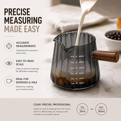 2 Pack Espresso Shot Measuring Cups 6oz, V-Shaped Spout, oz/ml Markings - Image 5
