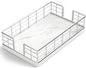 Wican Marble Guest Towel Holder Tray for Bathroom, Napkins Holder for Powder Room Dinning Table Wooden Basket for Disposable Paper Hand Towels Silvery and Marble White
