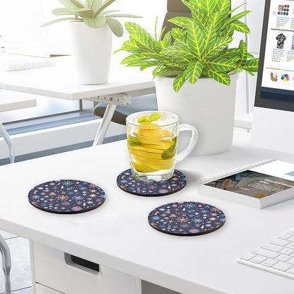 Merry Christmas Multicolored Snowflakes Absorbent Coaster - Image 7
