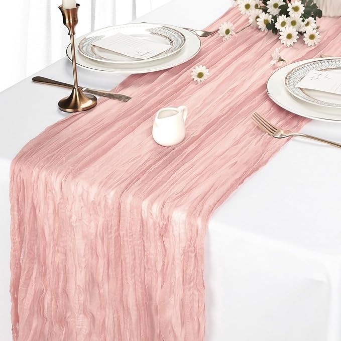 12 Pack Blush Pink Table Runner Cheesecloth 10Ft Gauze Cheese Cloth Table - Image 4