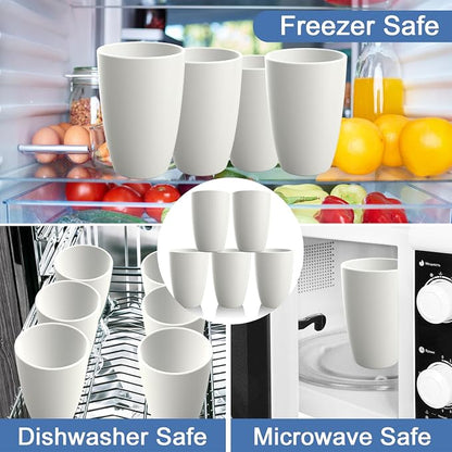 Drinking Glasses 20 OZ, Wheat Straw Cups Set of 6 | Alternatives to Plastic - Image 5