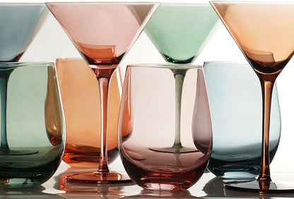 Colored Stemless Wine Glasses for Red or White Wine (Set of 4), 18-Ounces, Large Wine Glasses for Cabernet, Pinot Noir, Burgundy, Bordeaux (4color)