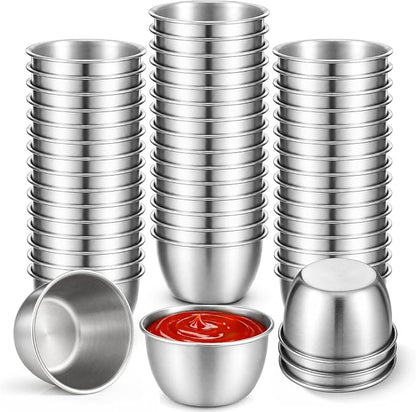 32Pcs 2.5oz Metal Ramekins Sauce Cups Stainless Steel Dipping Cups | Bulk Small by Unknown