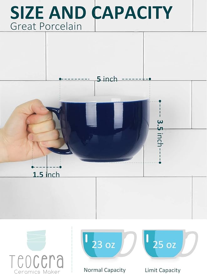 Teocera Porcelain Coffee Mugs, Soup Mugs Bowls - Image 2