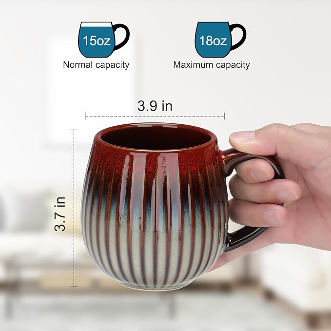 CosyCorner Ceramic Coffee Mugs Set, 17 oz Large Coffee Cups - Image 2