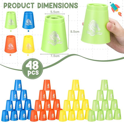 Libima 48 Pcs Sports Stacking Cups Set Stacking Cup Classic Games Speed - Image 2