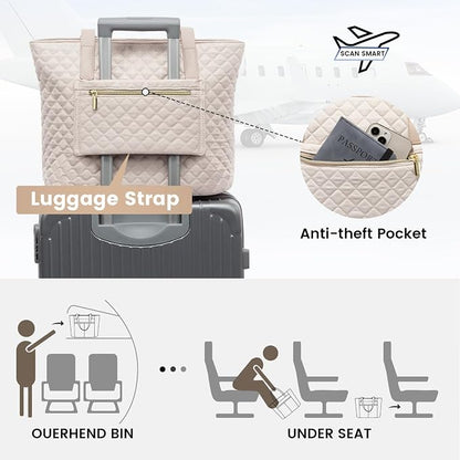 LOVEVOOK Laptop Bag for Women 17 inch, Diamond Quilted Work Tote Bags Womens - Image 6