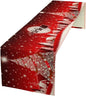 Merry Christmas Table Runner Red Snowflakes, Xmas Ball Ornaments Snow Red Table by SXXLDNG