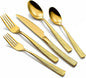40-Piece Gold Silverware Set for 8, CITESANA Heavy Duty Stainless Steel Flatware Set with Ripple Handles, Mirror Polished Kitchen Cutlery Set