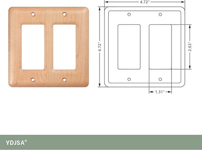Double Light Switch Cover Plate Decorative Maple Wood Outlet Covers For Light Switches And Outlets