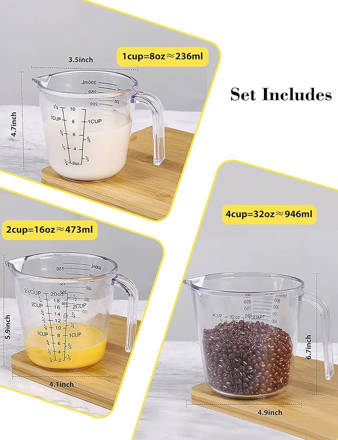 -BINGBING- Measuring Cups Set, Liquid Measuring Cups - Image 2