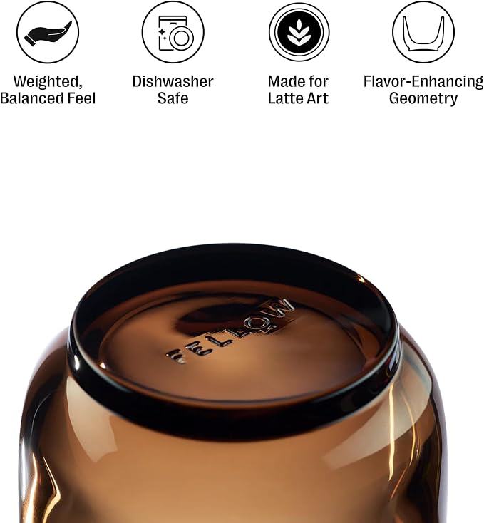 Fellow Pirch Cappuccino Cups 6.5 oz, Weighted Glass - Image 2