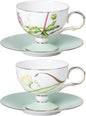 KAMMAK Tea Cups Set of 2, Ceramic Floral Pattern Demitasse Cup | Porcelain by KAMMAK
