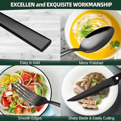 72-Piece Black Silverware Set - Image 5