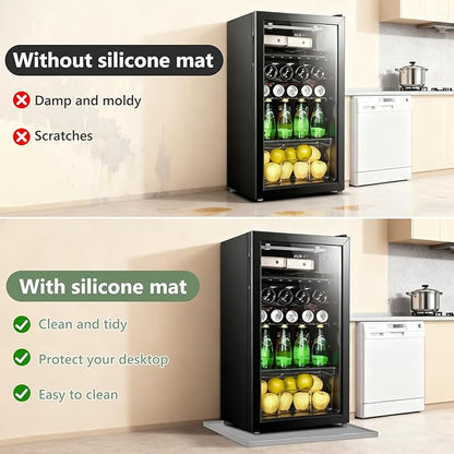 AKEfit Heat Resistant Silicone Mat, Non-Slip Waterproof Air Fryer Mat for Kitchen Countertops, Oven, AC,Stove Top & Dining Table Protection (Grey)