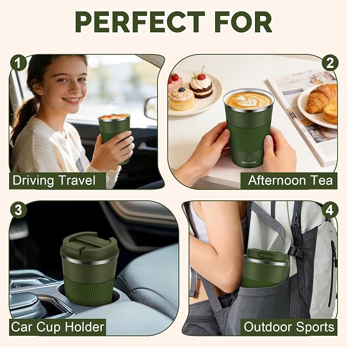 MOMSIV 12oz Travel Coffee Mug, Insulated Coffee Cup - Image 7