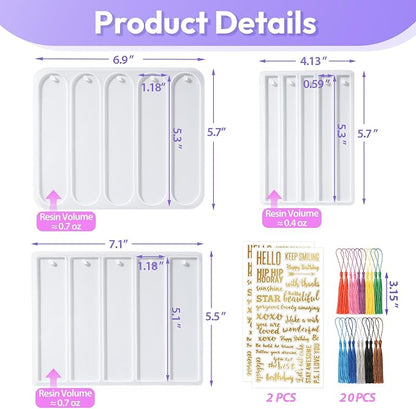 HeyClear Bookmarks Resin Silicone Molds Kit, Casting Molds - Image 4