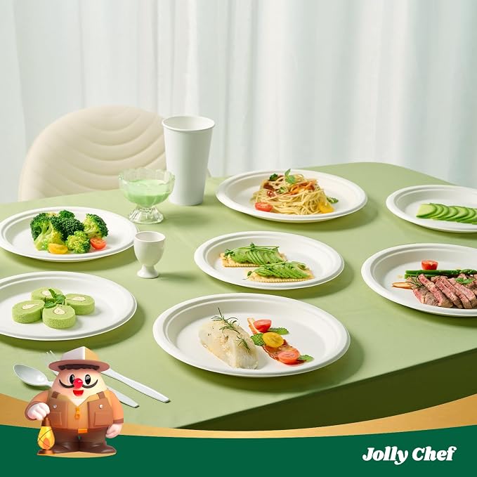 Compostable Heavy Duty Plates   Eco-Friendly Disposable White - Image 5