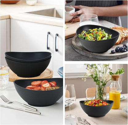 65oz Large Salad Bowls Black - Image 4